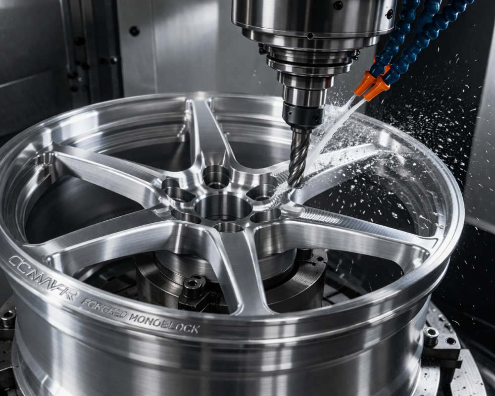 02 CNC Machining a 1 Piece Monoblock Forged Wheel