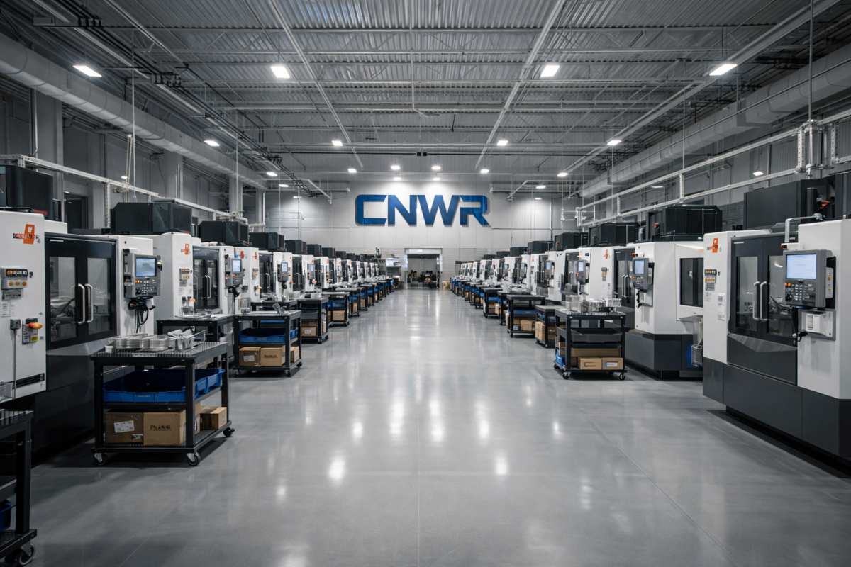 Wide view of the modern CN Wheel Rims manufacturing facility, featuring rows of advanced CNC machines used for high-quality OEM forged wheel production.