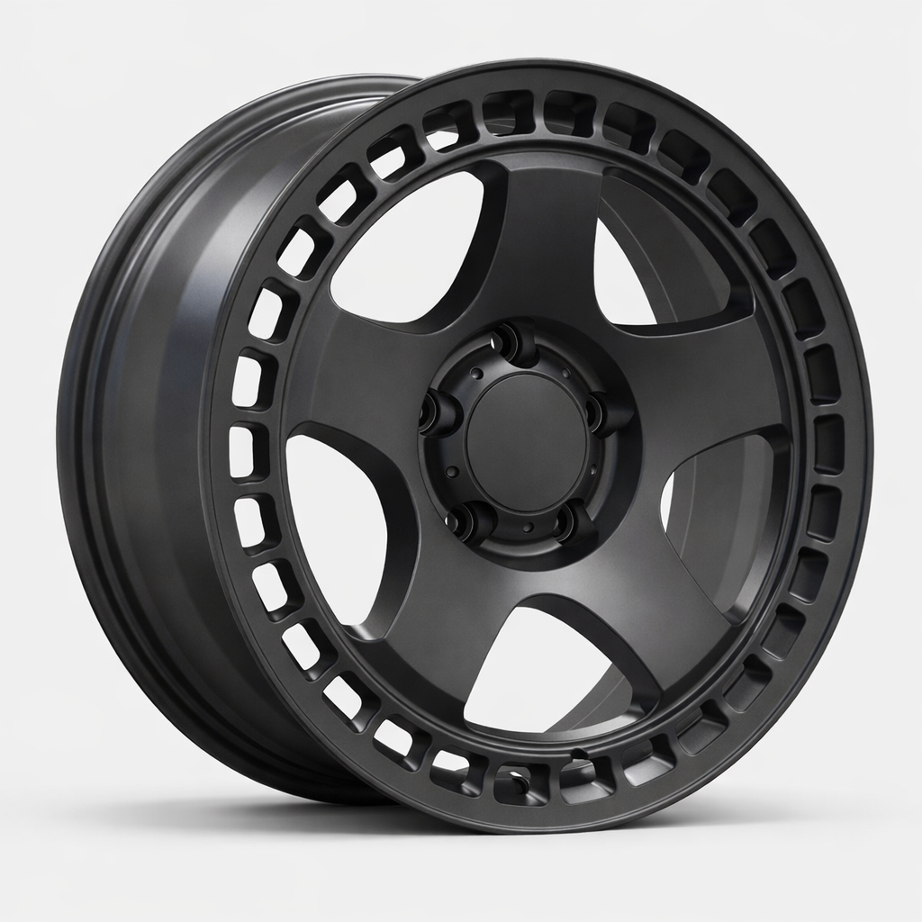CNWR-J26006 Custom Heavy-Duty 17x8.5" Matte Black Off-Road Wheels for Jeep, Trucks, and SUVs - Image 1