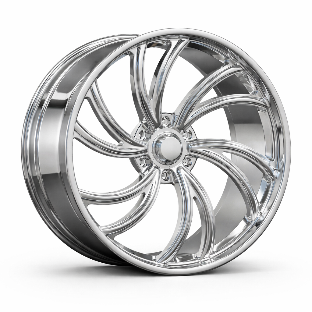 CNWR-FG0153P-1 Custom 24-Inch Staggered Vacuum Chrome Directional Wheels for 2003 Chevy Silverado - Image 1