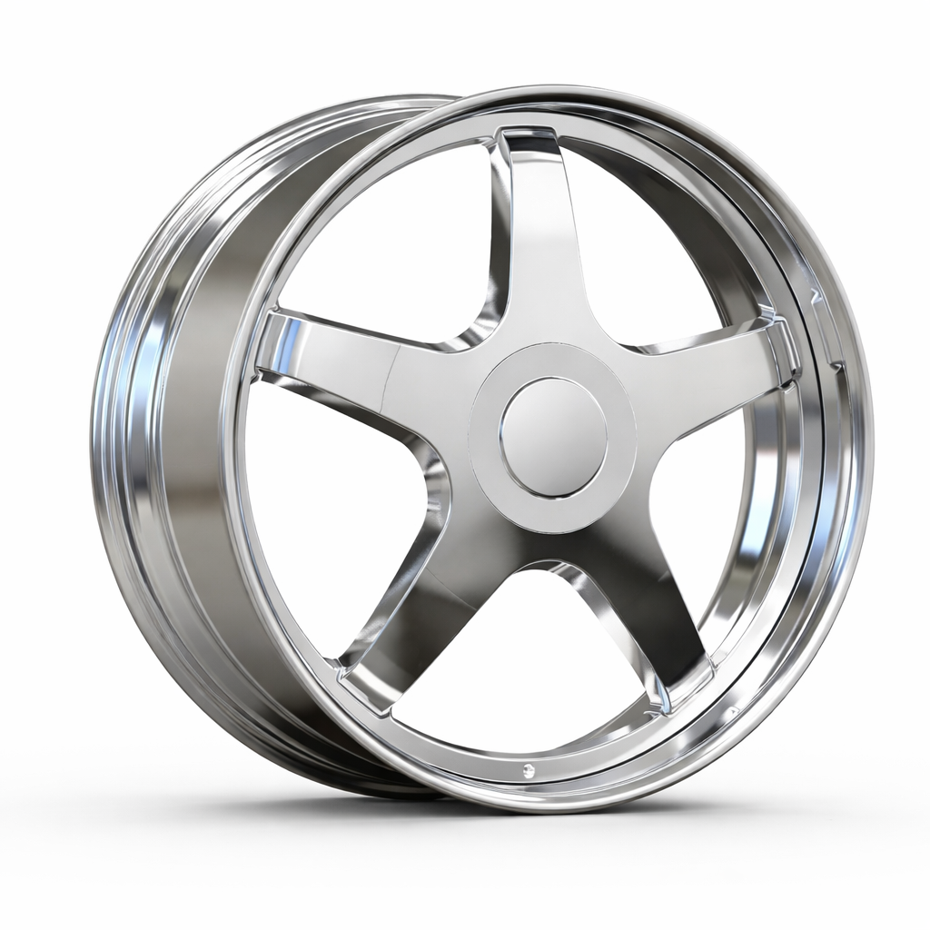 CNWR-FG23P031B-Brushed Custom 24-Inch 90s Racing Style Staggered Polished Wheels for 1994-1996 Chevrolet Impala - Image 1