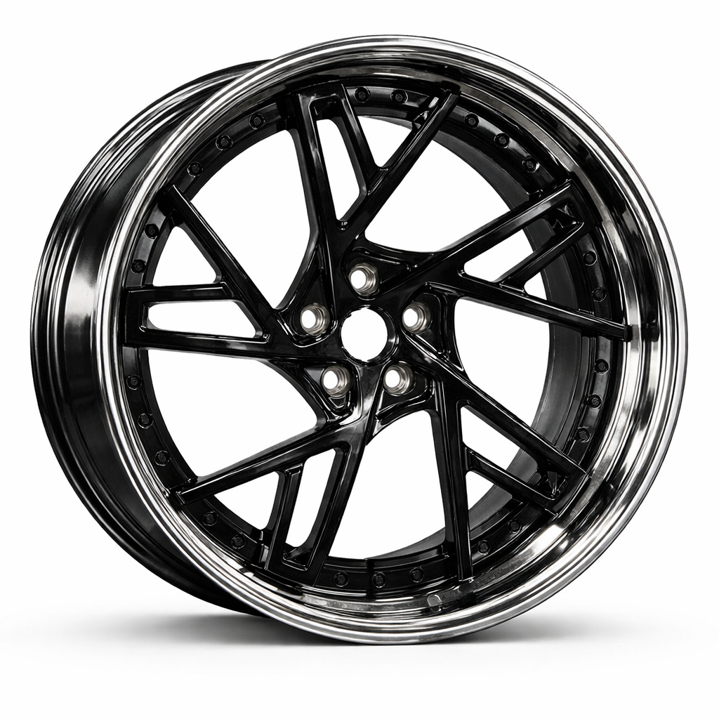 CNWR-FG2P035PB-1 Custom 2-Piece Forged Deep Dish Step Lip Wheels for Corvette C8 & Muscle Cars - Image 1