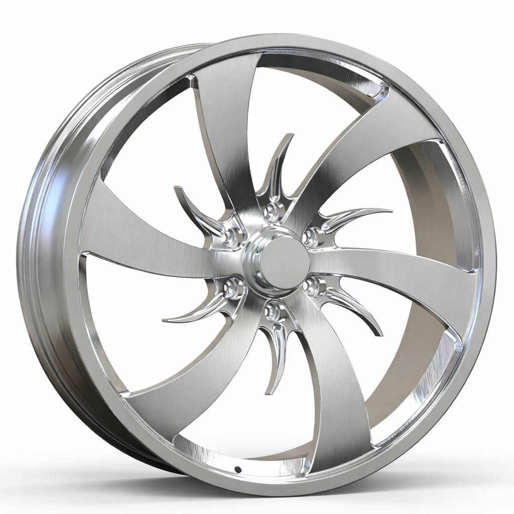 CNWR-FG2P051CH-0Chrome Custom 24" 2-Piece Polished Directional Forged Wheels for 2005 Chevrolet Silverado - Image 1