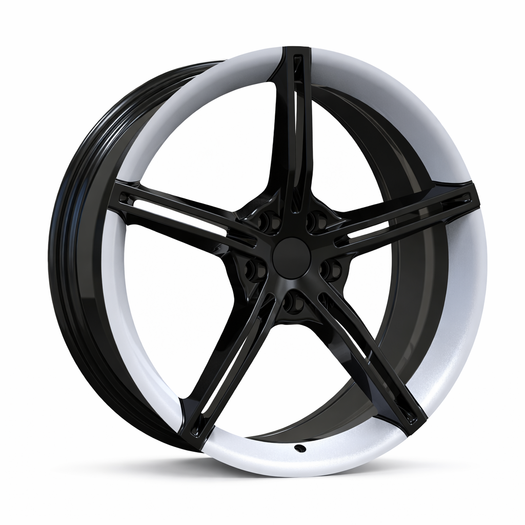 CNWR-FGMB062WL-0White Lip Custom 20" Black and White Dual-Tone Forged Wheels for Tesla Model 3, S, Y, X - Image 1