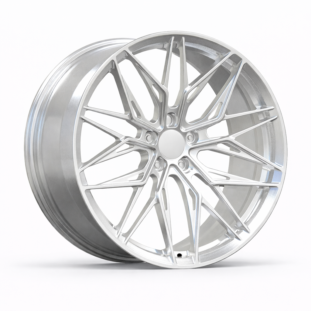 CNWR-FGMB065BC-0Brushed Clear Custom 19" Staggered Brushed Silver Rotary Forged Wheels for 2023 Audi RS3 - Image 1