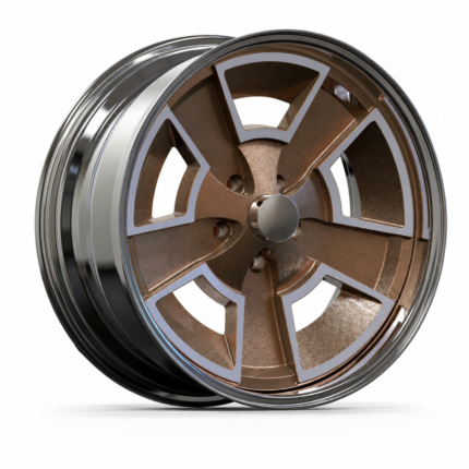 High-end 3/4 perspective of a custom 20-inch modernized rally wheel for 1979 Oldsmobile Cutlass Supreme, featuring a matte bronze finish and silver machined accents on a white background.