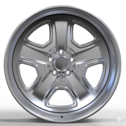 Front-facing commercial product shot of a 22-inch 2-piece forged wheel for 1987 Oldsmobile Cutlass Supreme, featuring a modern take on the classic Olds Rally design in Hyper Silver.